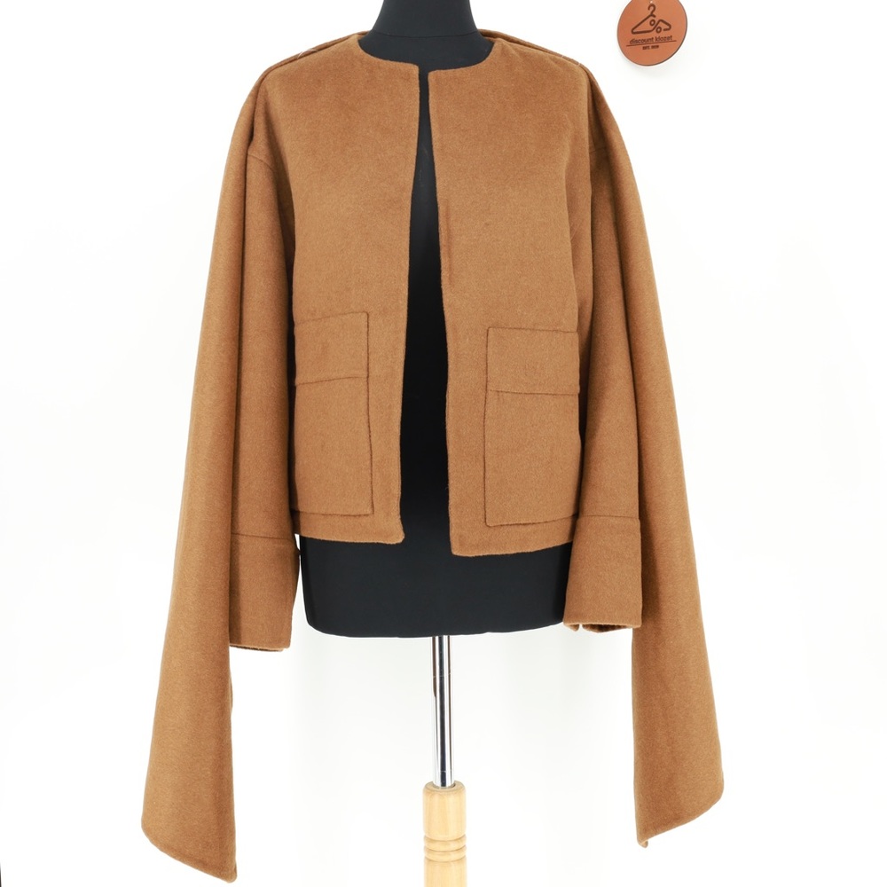 HOUSE‎ OF HARLOW 1960 Wool Blend Coat with Scarf in Nutmeg